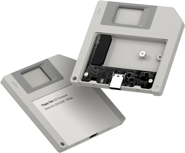 Main image of Hagibis SSD Enclosure, Floppy Disk Style USB 3.2 Gen2 10Gbps to NVMe PCI-E M.2 2230/2242 SSD Case, M.2 External Hard Drive Enclosure for MacBook Laptop iPad Android iPhone 17 Pro Max (Grey)