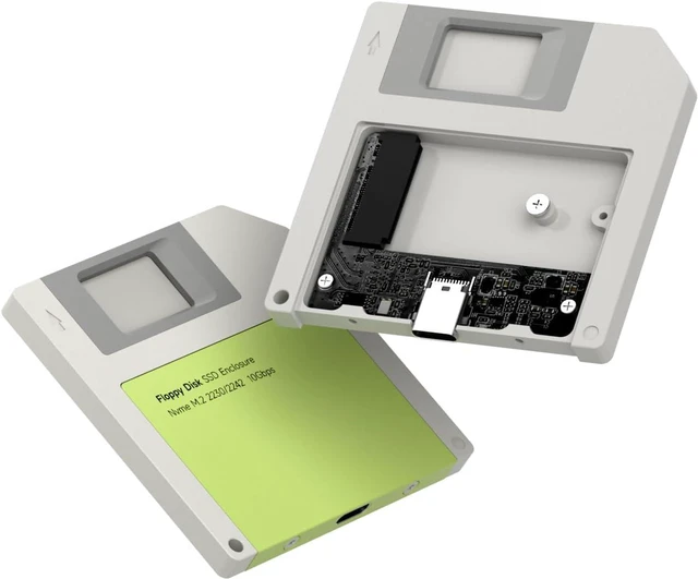 Main image of Hagibis SSD Enclosure, Floppy Disk Style USB 3.2 Gen2 10Gbps to NVMe PCI-E M.2 2230/2242 SSD Case, M.2 External Hard Drive Enclosure for MacBook Laptop iPad Android iPhone 17 Pro Max (Green)
