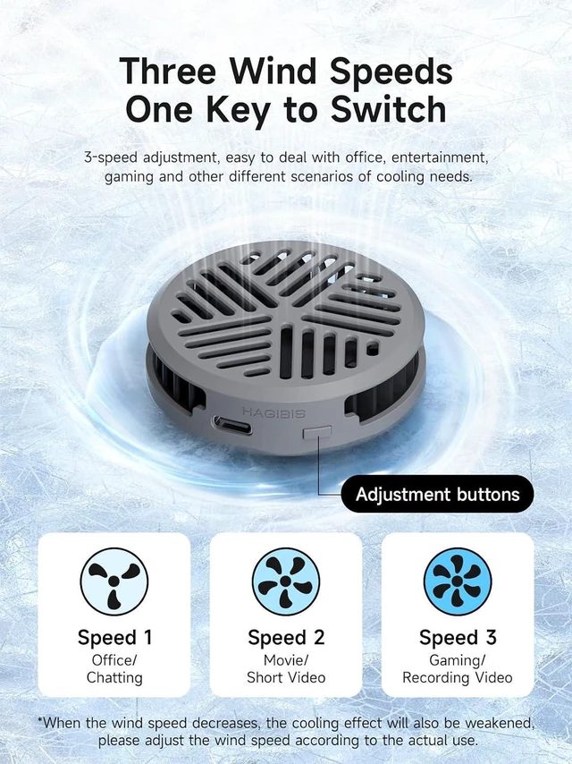 Alt view image 7 of 7 - Hagibis Magnetic Cell Phone Cooler Ultrathin Cooling Fan Portable Lightweight Mobile Phone Radiator for iPhone 17 16 15 Pro Max, MagSafe Series, iPad Pro, Android, Tablet (Grey)