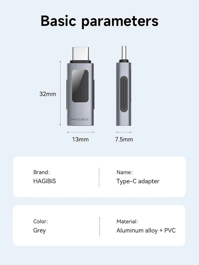 Alt view image 7 of 7 - Hagibis LED Display USB C Adapter 240W 40Gbps 8K@60Hz, USB4 Connecter for Thunderbolt 4/3, iPhone 16 15 Pro Max, Current Voltage Fast Charging Monitoring Display Tester Detector (TUA04)