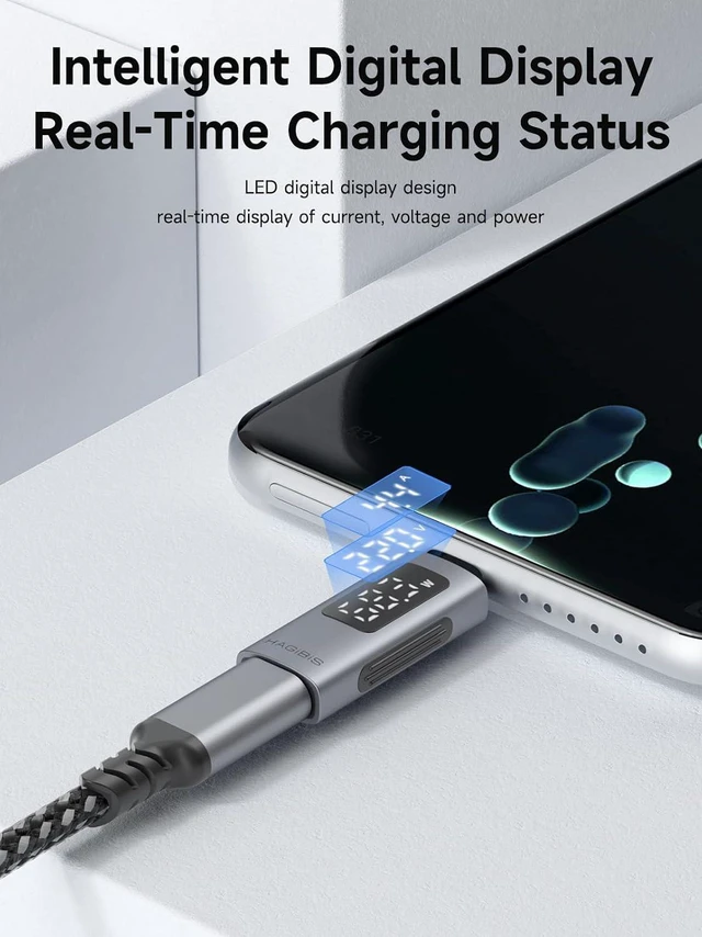 Alt view image 3 of 7 - Hagibis LED Display USB C Adapter 240W 40Gbps 8K@60Hz, USB4 Connecter for Thunderbolt 4/3, iPhone 16 15 Pro Max, Current Voltage Fast Charging Monitoring Display Tester Detector (TUA04)