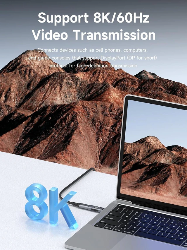 Alt view image 4 of 7 - Hagibis LED Display USB C Adapter 240W 40Gbps 8K@60Hz, USB4 Connecter for Thunderbolt 4/3, iPhone 16 15 Pro Max, Current Voltage Fast Charging Monitoring Display Tester Detector (TUA04)