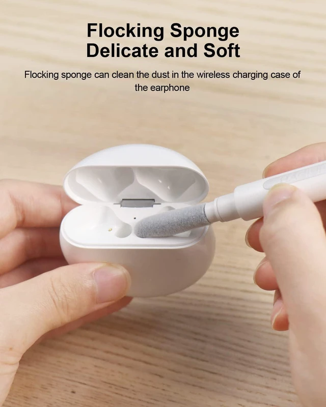 Alt view image 7 of 7 - Hagibis Cleaning Pen for Airpods Pro 1 2 3 Multi-Function Cleaner Kits Soft Brush for Bluetooth Earphones Case Cleaning Tools for iPhone 16 15 Pro Max LEGO Camera Lens (White)