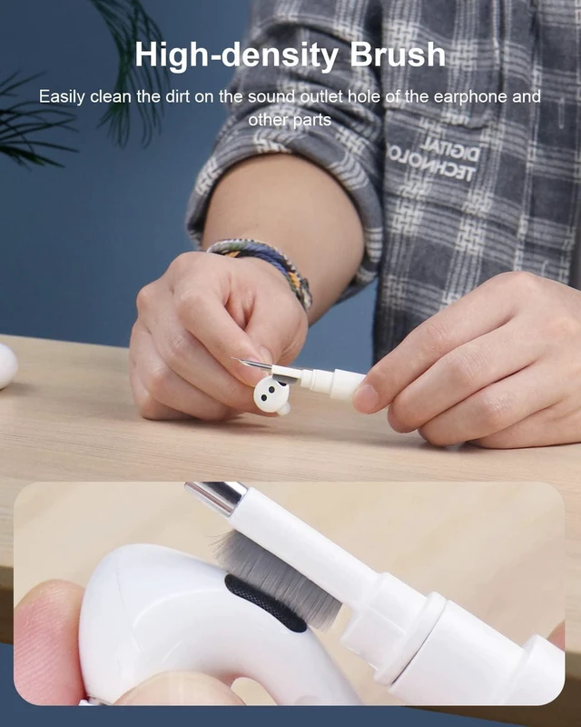 Alt view image 2 of 7 - Hagibis Cleaning Pen for Airpods Pro 1 2 3 Multi-Function Cleaner Kits Soft Brush for Bluetooth Earphones Case Cleaning Tools for iPhone 16 15 Pro Max LEGO Camera Lens (White)