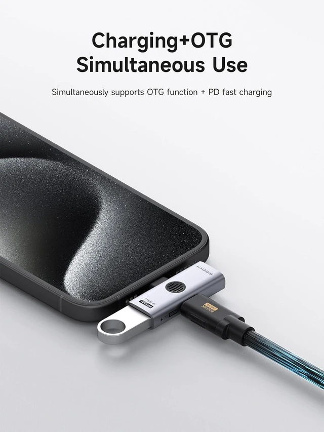 Alt view image 6 of 7 - Hagibis USB-C Splitter with 100W Fast Charging and 10Gbps USB 3.2, 2 in 1 OTG Adapter for iPhone 16/15 Pro Max, iPad Pro, MacBook, Rog Ally, Steam Deck, Quest 3 2 (TUA09 USB-C + PD)