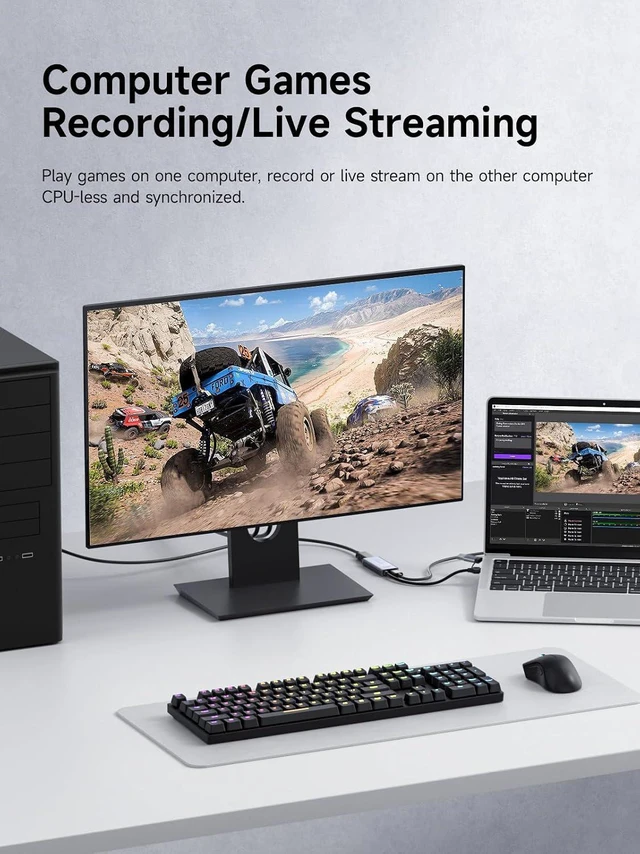Alt view image 6 of 7 - Hagibis USB3.0 Video Capture Card with 100W PD HDMI to USB/USB C 1080P HD 60fps Live and Record Video Audio Game MS2130 for Quest 3 2 Pro VR Switch2 PS4/5 Live Broadcast, Gaming, Streaming (UHC07P)