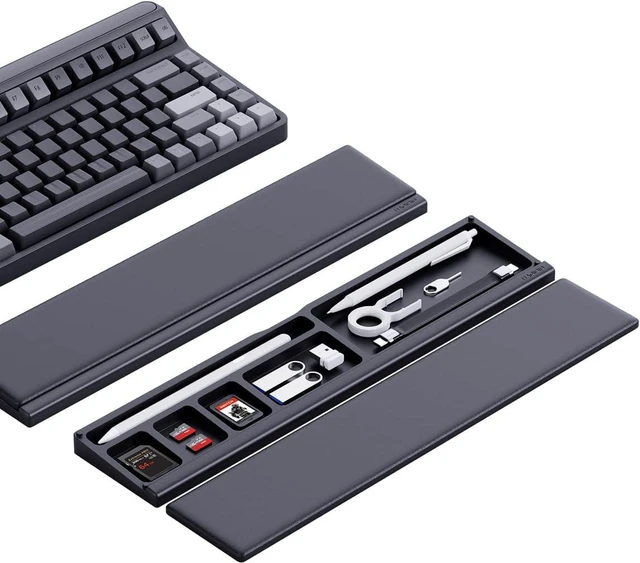 Main image of Hagibis Keyboard Wrist Rest Pad Support with Desktop Partition Storage Case, Ergonomic Soft Memory Foam, Anti-Slip Rubber Base for Computer Keyboard, Laptop, Office, Home (Black)