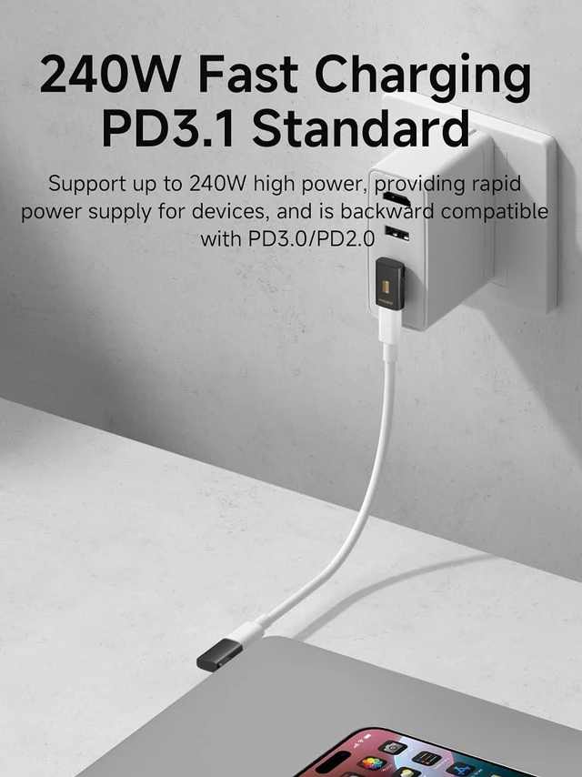 Alt view image 5 of 7 - Hagibis USB-C Adapter Kit, Multifunction 80Gbps 240W 8K@60Hz USB4 V2.0 Type-C Right Angle Adapter 90 Degree Convertor Set Magnetic Storage Case with USB4 Cable and SIM Card Eject Pin
