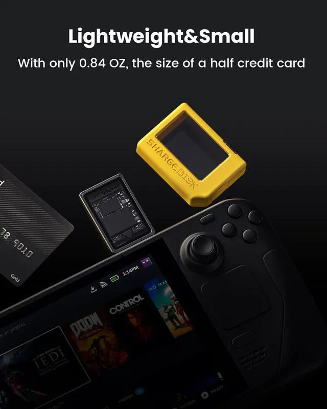 Alt view image 4 of 7 - SHARGE Disk M.2 NVMe SSD Enclosure with Active Cooling System,10Gbps USB C 3.2 Gen2, Enclosure NVMe Reader Supports M Keys and Size 2230 SSDs, Yellow
