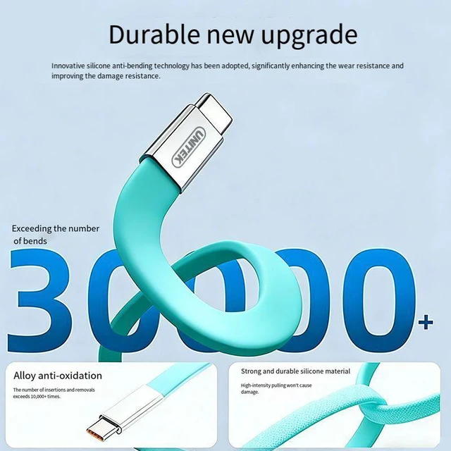 Alt view image 3 of 4 - 1.0M USB-C Type C to USB-C Ultra Slim Flat Power USB2.0 Data Cable 240W Fast Charge for Laptop Tablet Phone