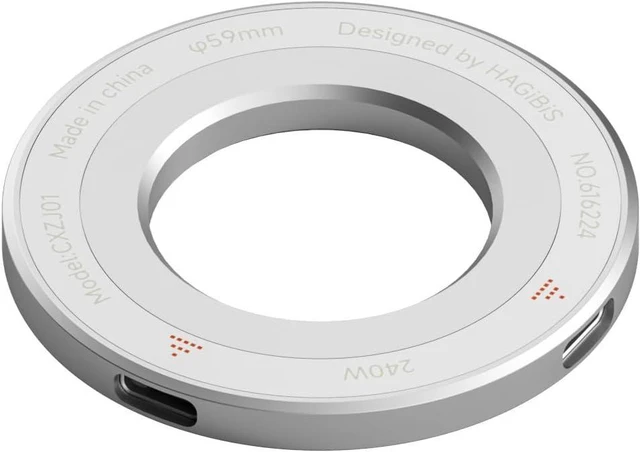 Main image of Hagibis USB-C Adapter, Dual-Sided Magnetic Ring Female to Female USB Typ-C Converter, 240W Fast Charging Adapter for iPhone 17/16/15 Pro Max, iPad Pro, Tablet, Android (Hollow Version)