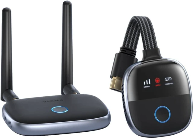 Main image of Hagibis LED Display Wireless HDMI Transmitter & Receiver Extender Kits, 5.8G Bifrequency 164ft Wireless Display Dongle, Plug and Play for Laptop PC Netflix PS4/5 TV Projector Streaming