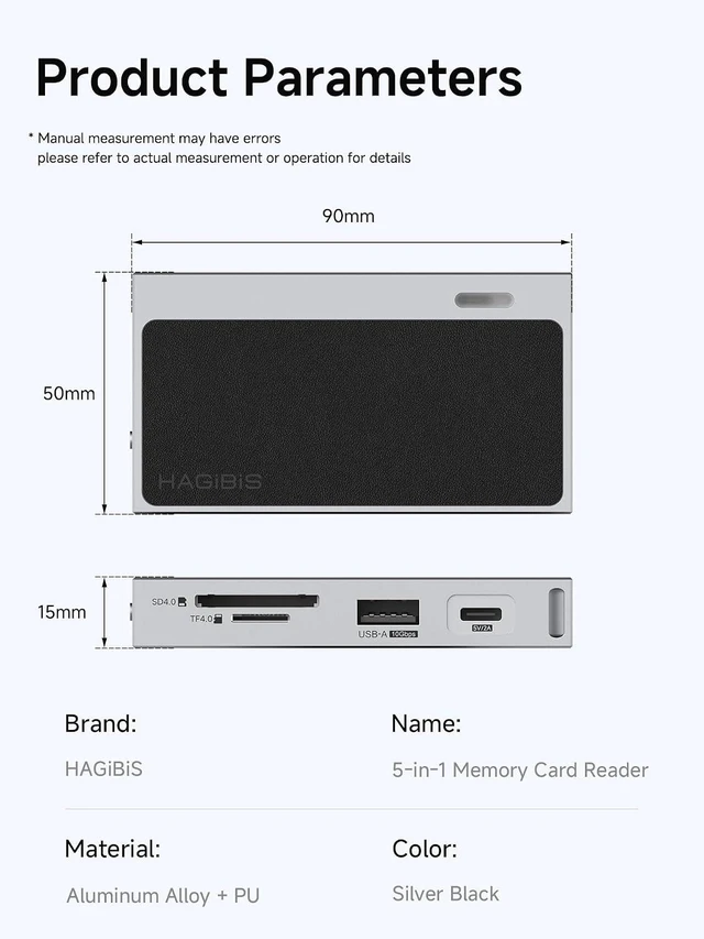 Alt view image 6 of 7 - Hagibis Memory Card Reader, 10Gbps USB-C to CFexpress Type A + Type B + UHS-II SD4.0/Micro SD, CFA CFB Adapter for iPhone Canon Camera Laptops