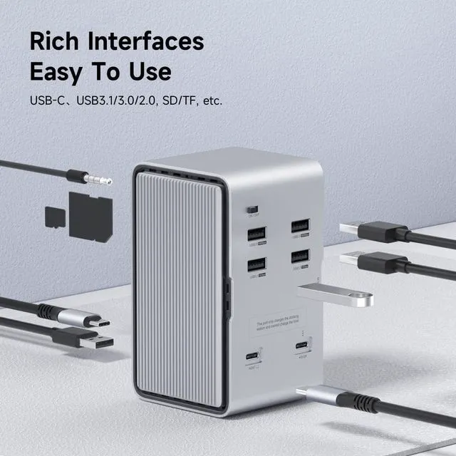 Alt view image 6 of 7 - Hagibis USB C Docking Station with M.2 NVMe/SATA SSD Enclosure Adapter, LED Strip Light USB 3.2 Gen 2 (10 Gbps) to PCI-E M-Key/(B+M) Key Support UASP for NVMe/SATA SSDs for MacBook Pro