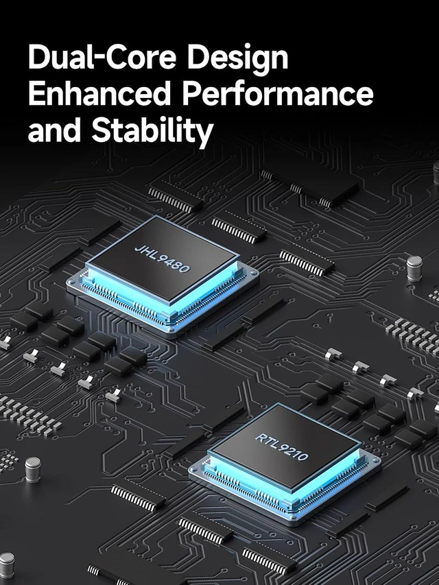 Alt view image 5 of 7 - Hagibis 80Gbps M.2 NVMe SSD Enclosure All Aluminum & Pure Copper Noiseless Heat Dissipation Compatible with Thunderbolt 5/4/3/USB4 V2.0 External SSD Up to 8TB for NVMe 2230/2242/2260/2280 SSDs