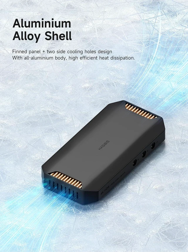 Alt view image 3 of 7 - Hagibis HDMI 2.1 Video Capture Card 4K@60Hz for Streaming and Gaming, 4K@60FPS HDR VRR RGB Pass-Through, 100W PD for Xbox, PS5, Switch, Rog Alloy, Steam Deck, PC (CH10)
