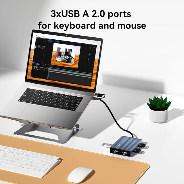 Alt view image 7 of 7 - ACASIS USB C to Dual HDMI DisplayLink Adapter for Mac M1/M2/M3/M4/Windows,USB C DisplayLink Docking Station with 2HDMI 4K@60Hz, 3USB-A Ports, 100W PD Charging ,USB A/C to Dual Monitor