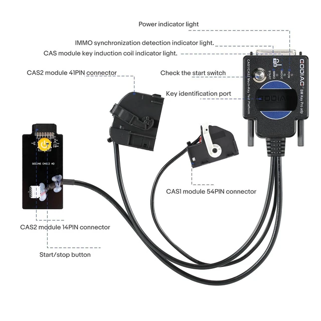 Alt view image 2 of 7 - GODIAG BMW CAS1/CAS2 Mech-Key Test Platform Detect CAS & Key Synchronization Solder-free Matching CAS Data Read, Write and Program