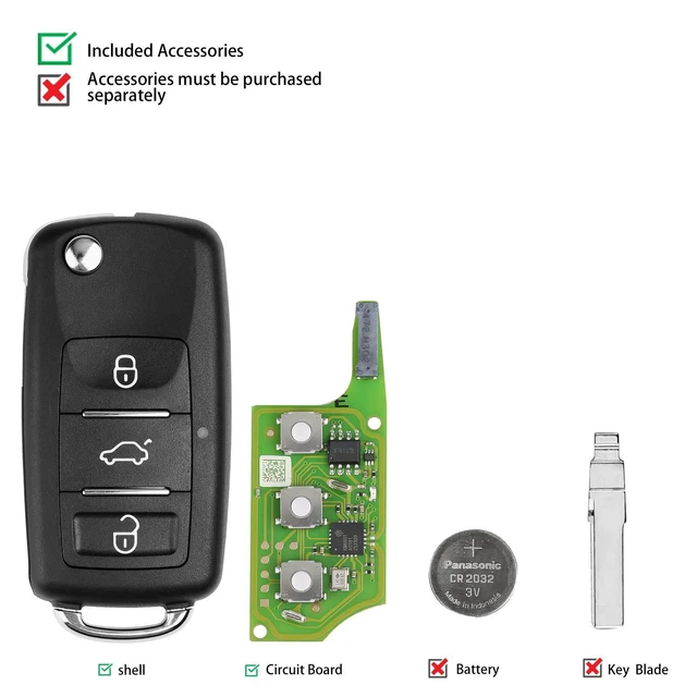 Alt view image 3 of 6 - Xhorse XEB510EN B5 Type Super Remote 3-Button Smart Key VVDI Super Remote Programmable Replacement