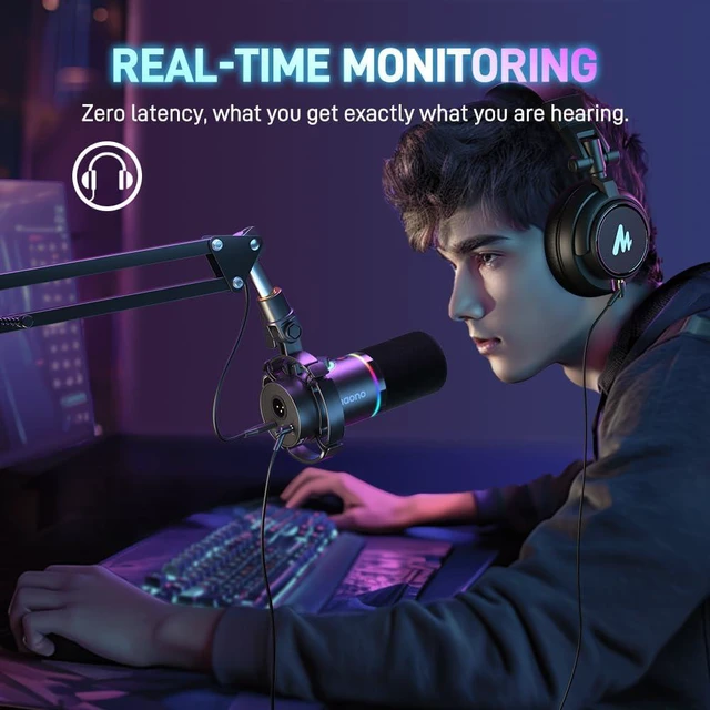 Alt view image 6 of 7 - MAONO PD200X XLR/USB Dynamic Microphone, RGB Gaming Mic with Softwarefor Gaming, Streaming, Podcasting, Recording