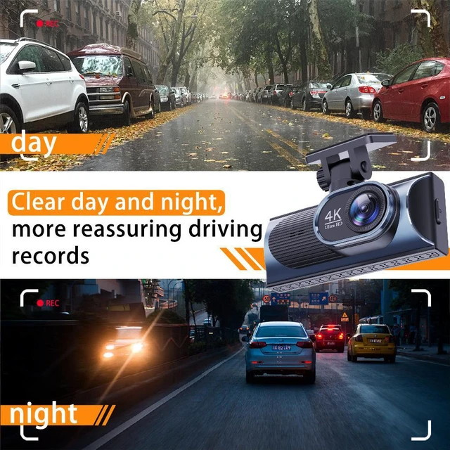 Alt view image 4 of 7 - 4K UHD Front & Rear Dash Cam, Built-in 5G WiFi, Night Vision, Advanced Driving Assistance System & Route Recording