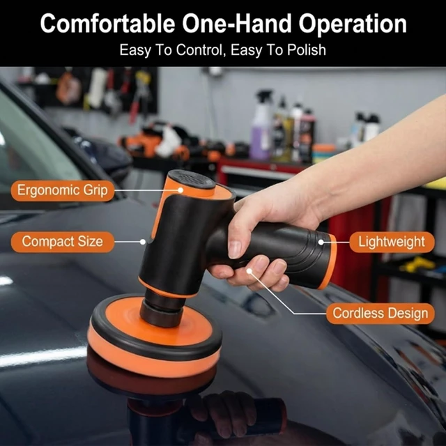 Alt view image 3 of 7 - Cordless Electric Sander, Buffer Polisher with 40000mAh, Variable Speed 1800 RPM, Car Polisher and Buffers for Car Detailing, Waxing, Polishing, Scratch Removal