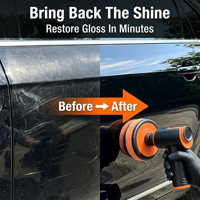 Alt view image 4 of 7 - Cordless Electric Sander, Buffer Polisher with 40000mAh, Variable Speed 1800 RPM, Car Polisher and Buffers for Car Detailing, Waxing, Polishing, Scratch Removal