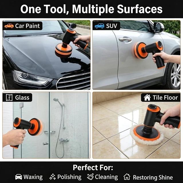 Alt view image 5 of 7 - Cordless Electric Sander, Buffer Polisher with 40000mAh, Variable Speed 1800 RPM, Car Polisher and Buffers for Car Detailing, Waxing, Polishing, Scratch Removal