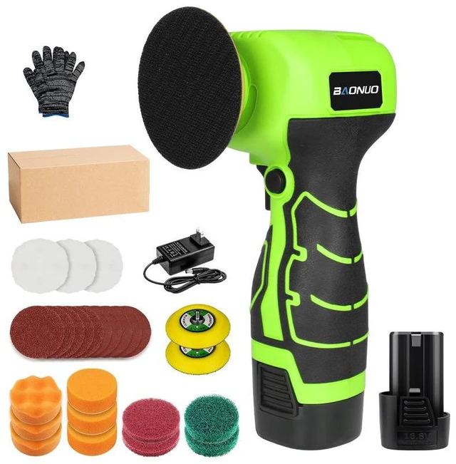 Main image of Cordless Sander, 3" Palm Sander with 16.8V 2.0Ah Li-ion Battery, 3500RPM Mini Polisher, Sanders Tool for Sanding/Polishing/Waxing/Cleaning(Green)