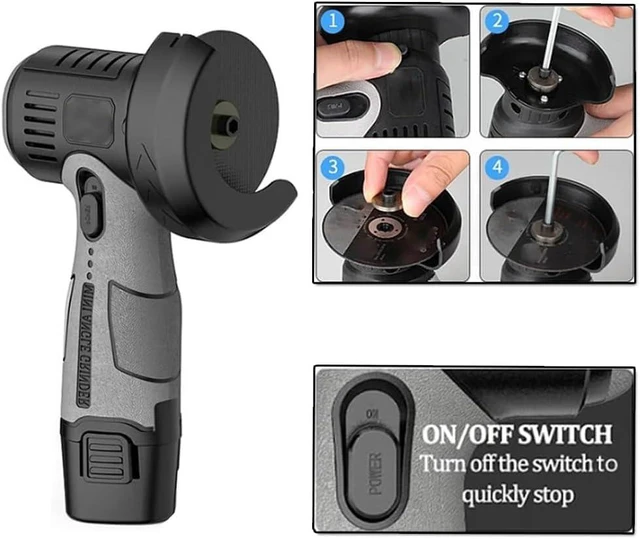 Alt view image 4 of 7 - 12V Mini Angle Grinder with Cutting Disc, Multifunctional Cordless Angle Grinder Kit, 15,000 Rpm High-Speed Power Angle Grinder, 1500mah, For Cutting Grinding Polishing
