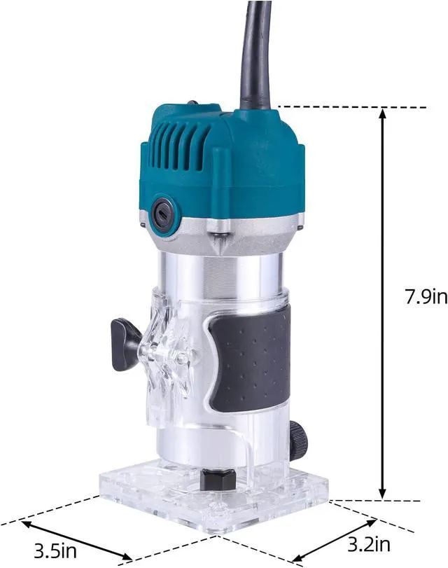 Alt view image 7 of 7 - Wood Trimmer, Electric Hand Trimmer Tool Laminate Milling Engraving Joiner Machine 800W 30000RPM for Slotting Trimming Carving