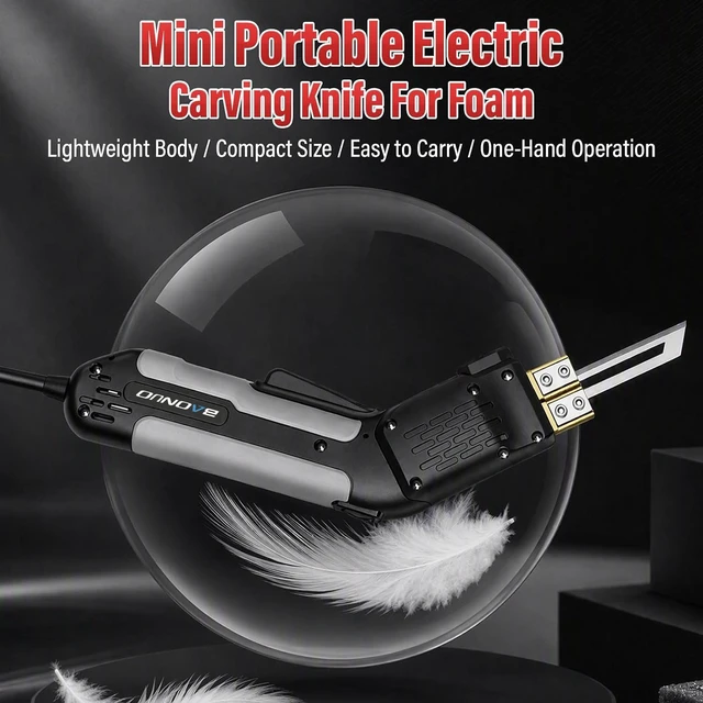 Alt view image 7 of 7 - 300W Hot Knife Foam Cutter, 600°C Fast Heat, With 4 Blades, Active Cooling,Adjustable Temperature, With Foldable Stand And Cleaning Brush, Portable Foam Cutting Tool For Foam, Plastic, And Fabric