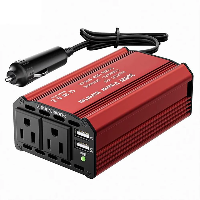 Main image of 300W Power Inverter 12V DC to 220V AC, Car Charger Plug in Adapter Outlet Portable Power Converters for Laptop Vehicles Camping Road Trip Essentials Adults