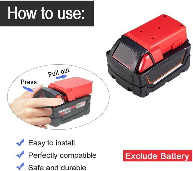Alt view image 4 of 7 - GRZWAYS Jumper Cables with Adapter Compatible with Mil.Waukee M18 18V Battery Jumper Starter, Automotive Booster Cables 3.3ft 8AWG Cable Power Tool Line, Silicone Wire Temperature Resistance 392