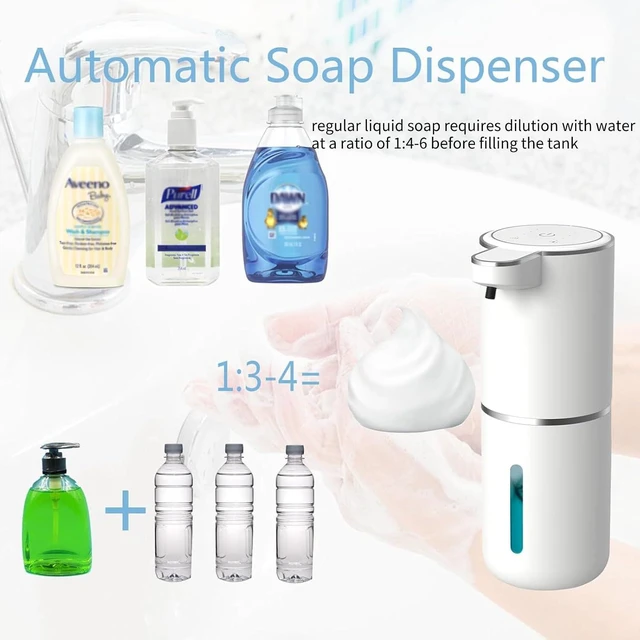 Alt view image 7 of 7 - Automatic Soap Dispenser Touchless Foaming Soap Dispenser 400ml USB Rechargeable Dispenser Electric Wall Mounted 4levels Adjustable Foam Dish Soap Pump for Bathroom Kitchen