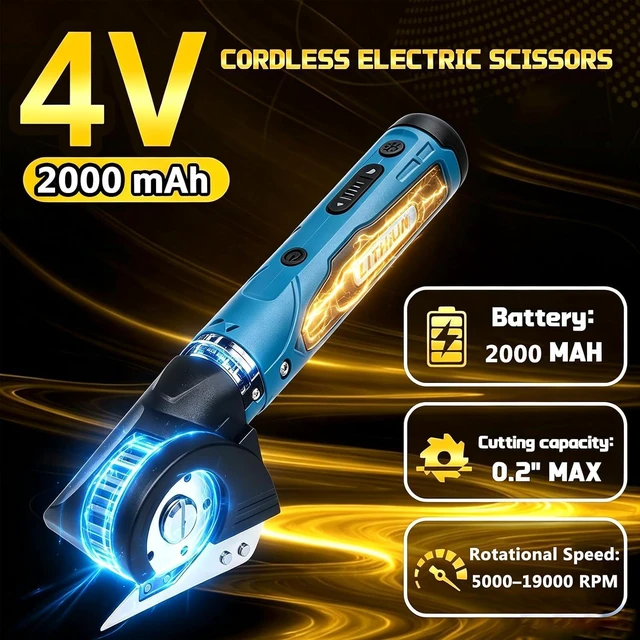 Alt view image 5 of 7 - 4 in 1 DIY Cordless Rotary Tool Kit/Electric Scissors+Screwdriver+Drill,19000rpm 5-Speed, 4V 2000mAh Type-C Cable, 84 Accessories for Cutting Sanding Polishing Drilling Etching Engraving Crafts