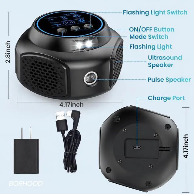 Alt view image 2 of 7 - Ultrasonic Pest Rodent Repeller, Mouse Squirrel Ant Roach Spider Repellent,Plug-in Pest Control Alternative to Traps and Poison for Home, Office, Garage, Barn and Warehouse, Black 1 Pack