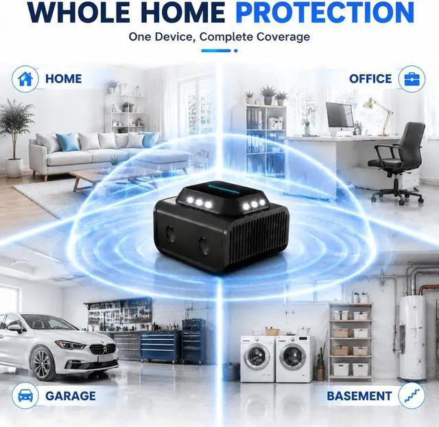 Alt view image 2 of 6 - Ultrasonic Rodent Repeller Plug in for Mice, Rats & Squirrels Electronic Pest Repellent Indoor Mouse Deterrent for Home, Kitchen, Attic, Garage Humane Rat Control (Black)