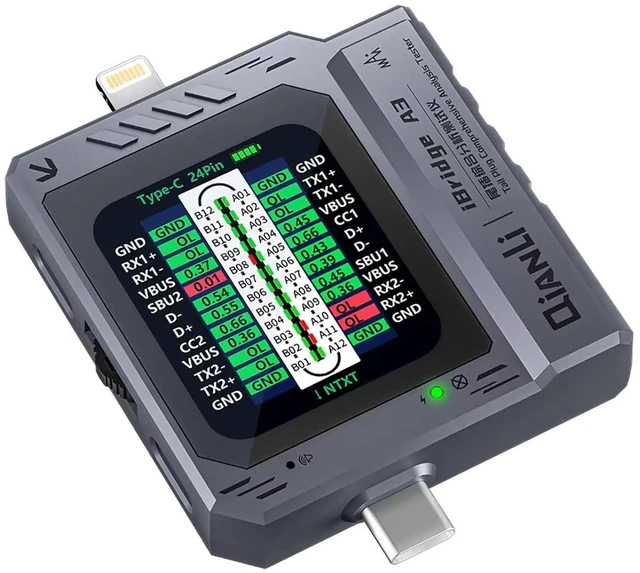 Main image of Mobile Phone Tail Plug Detector Tail Plug Comprehensive Analysis Tester Current Voltage Detection High Precision Digital Display Tester Support Lightning Type-C for iPhone Android Phone