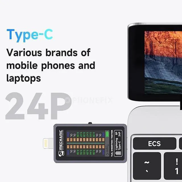 Alt view image 3 of 7 - Type-C Lightning Interface Tail Insertion Detector Mechanic T-824, High Precision Digital Display Tester for Tail Plug Detection iPhone Mobile Phone Tablet Apple iPad Mac Android Phone