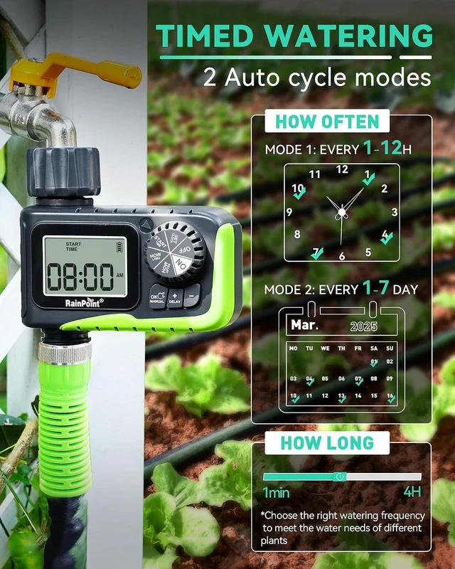 Alt view image 5 of 7 - RAINPOINT Sprinkler Timer, Water Timer for Garden Hose, Garden Hose Timers for Watering, Irrigation with Manual Watering/Rain Delay for Outdoor Lawn & Yard
