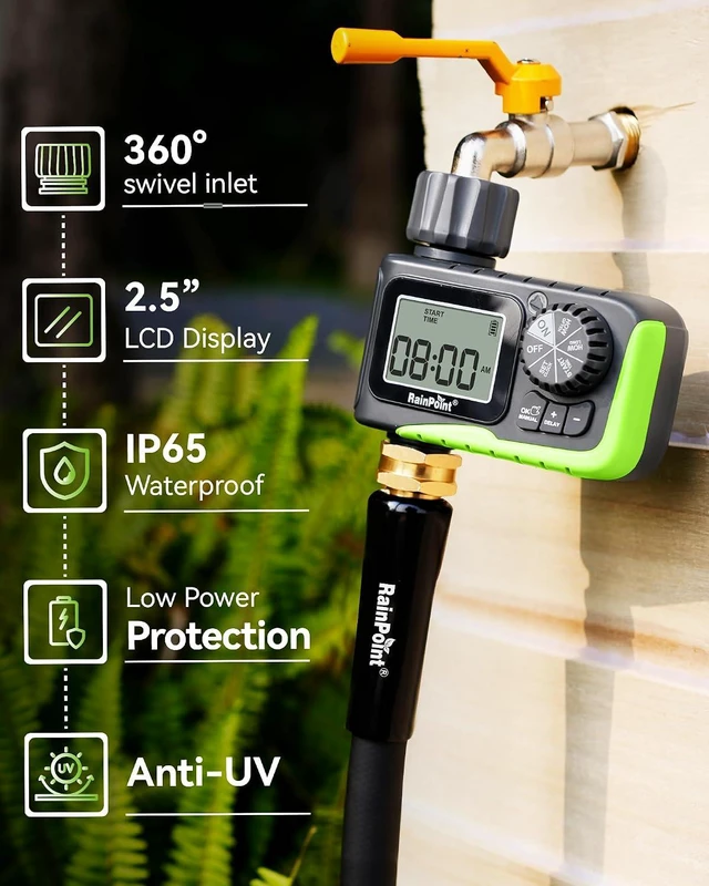 Alt view image 4 of 7 - RAINPOINT Sprinkler Timer, Water Timer for Garden Hose, Garden Hose Timers for Watering, Irrigation with Manual Watering/Rain Delay for Outdoor Lawn & Yard