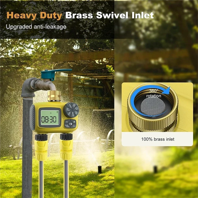 Alt view image 4 of 7 - Solar Type-C Rechargeable Sprinkler Water Timer for Garden Hose Lawn,Programmable Intelligent Automatic Faucet System with Rain Delay and Manual Mode, Digital Irrigation Controller for Yard Pool