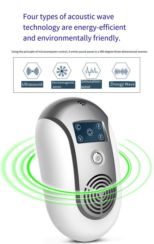 Alt view image 4 of 7 - Ultrasonic Pest Repeller, Electronic Rodent Repellent for Home Indoor Use, Mouse Deterrent with Dual Speakers, Safe for Kids and Pets