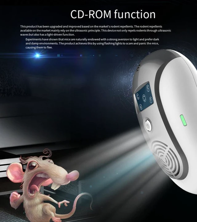 Alt view image 5 of 7 - Ultrasonic Pest Repeller, Electronic Rodent Repellent for Home Indoor Use, Mouse Deterrent with Dual Speakers, Safe for Kids and Pets