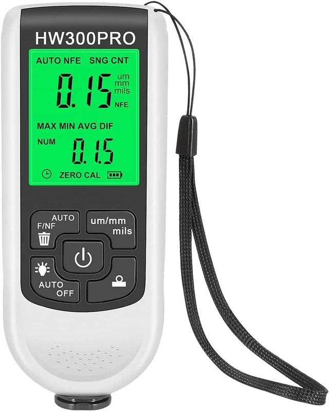 Main image of Paint Thickness Gauge Meter Fe/NFe Probe Coating Thickness Gauge Professional Multifunctional Car Paint Depth Gauge Test Precise HW-300PRO for Car Automatic Detection(white)