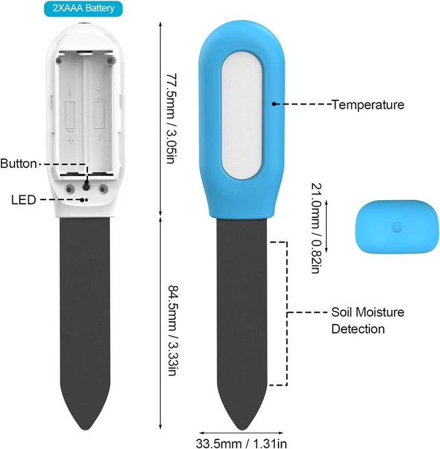 Alt view image 5 of 7 - Yunseity Soil Meter, Smart Soil Tester with Real Time Monitoring for Indoor Plants, Humidity Temperature Alarm and Low Battery Alert
