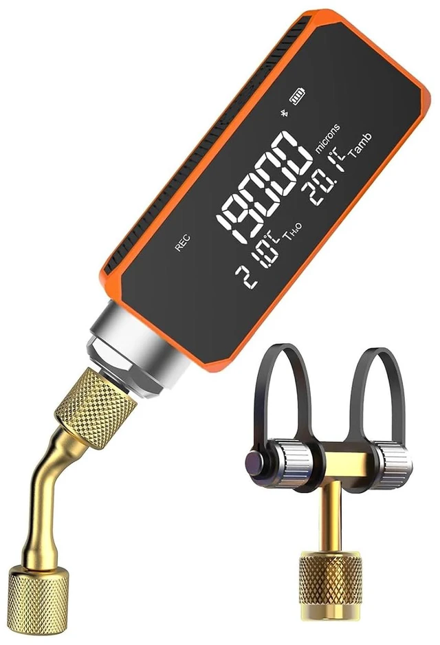 Main image of Elitech VGW-Mini Wireless Digital Vacuum Gauge with Adaptor Rechargeable Pressure Tester Meter HVAC 0-19000 Micron, Alarms via APP, Offline Recording, Temp Compensation, 1/4" SAE