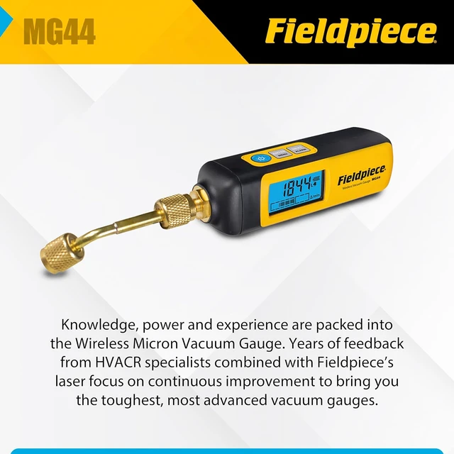 Alt view image 4 of 6 - Fieldpiece - HVACR Wireless Vacuum Gauge - MG44 - Quick, Accurate Evacuations & Vacuum Readings - Job Link Compatible Long Range HVAC Tool