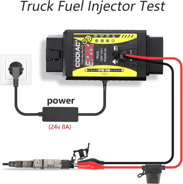 Alt view image 6 of 7 - GODIAG GT106 Plus 24V to 12V Adapter for Heavy Duty Trucks, Fuel Injector Testing and Relay Service Tool for Cars & Trucks